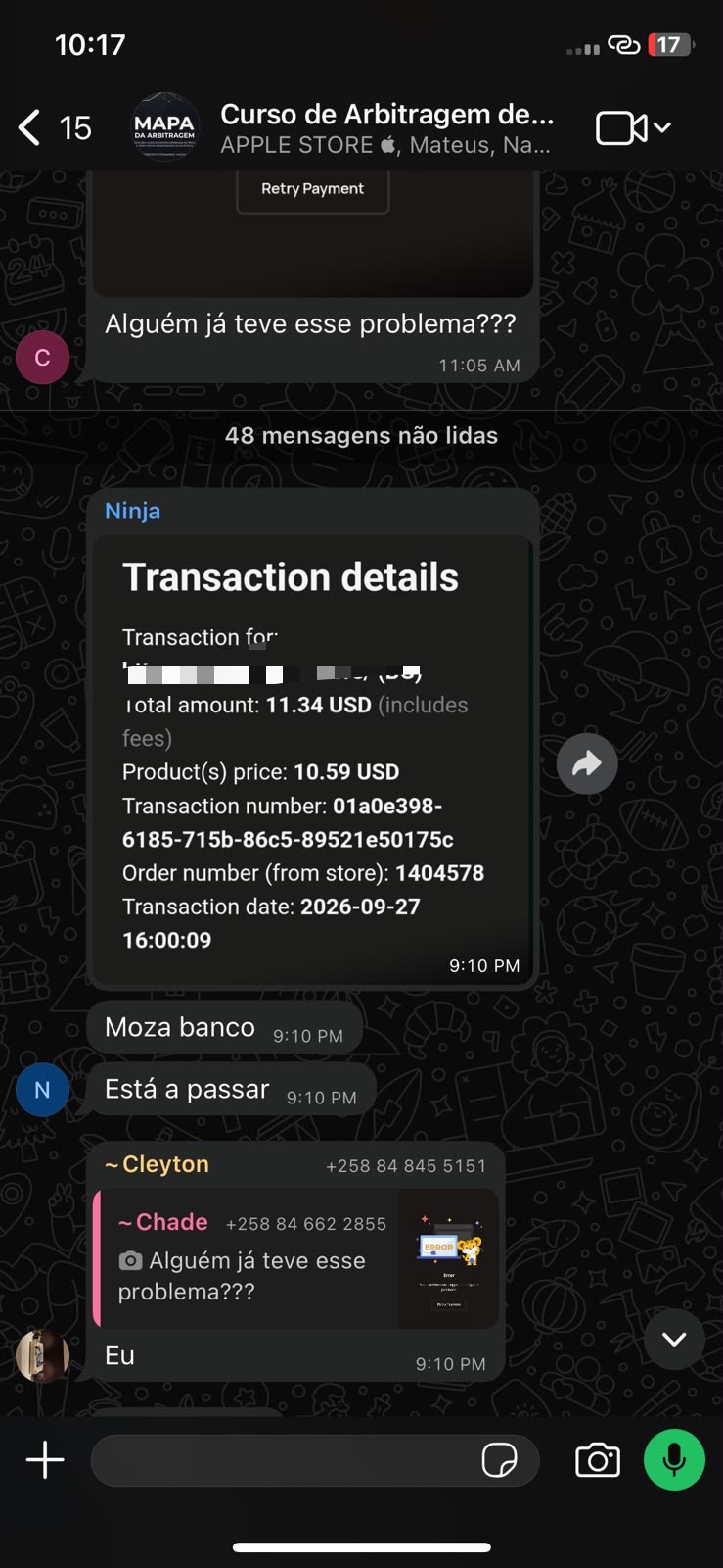 Cartão de estudante do criador